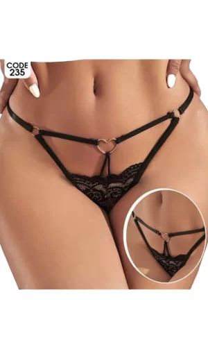 Kadın Fantezi İç Giyim Tanga Külot Perfect Fall D235 Siyah