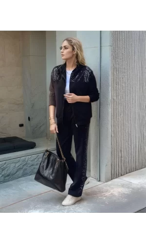 Kadın Iki Iplik Kumaş Pul Ve Fermuar Detaylı Ikili Takım
