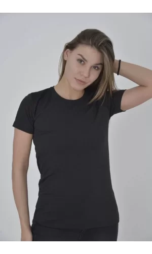 Luz&Pos Kadın Omuz Fileli Slim Fit T-shirt - Siyah