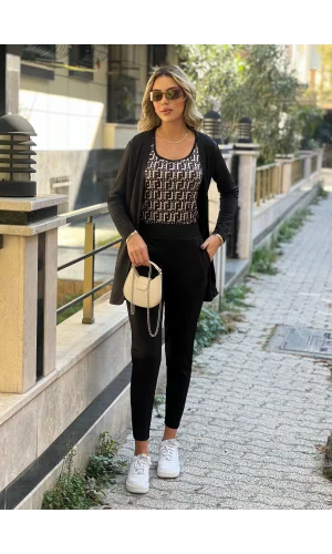 Kadın Uzun Kollukrep üçlü Takım