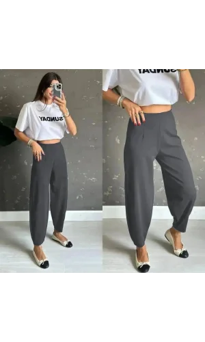 Kadın Yüksek Bel Krep Pantolon