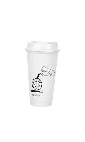 Kahve Bardağı - Kapaklı Beyaz 473 Ml