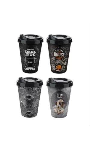 Kahve Bardağı - Kapaklı Desenli 650ml
