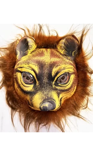 Kahverengi Saçlı Kaplan Aslan Leopar Maskesi Mega Peluş 32 No