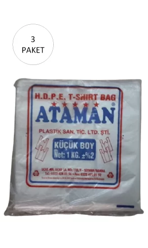 Kalın Şeffaf Atlet Poşet Küçük Boy 25x33 Cm 1 Kg (3 Paket-Takriben 510 Adet)