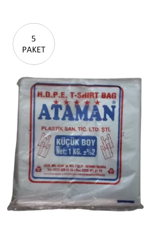 Kalın Şeffaf Atlet Poşet Küçük Boy 25x33 Cm 1 Kg (5 Paket-Takriben 850 Adet)