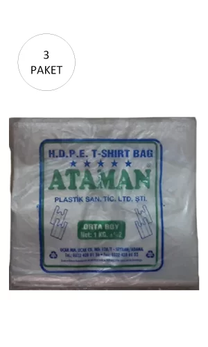 Kalın Şeffaf Atlet Poşet Orta Boy 27x47 Cm 1 Kg (3 Paket-Takriben 435 Adet)
