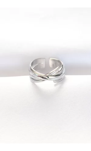 Kalın Silver Renk Ayarlanabilir Yüzük