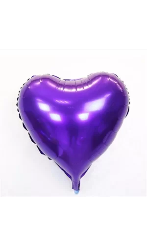 Kalp Balon Folyo Mor 45 Cm 18 İnç