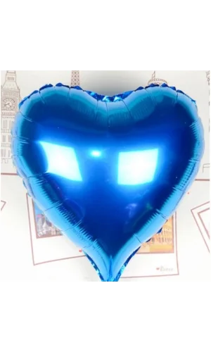 Kalp Uçan Balon Folyo Mavi 80 cm 32 inç