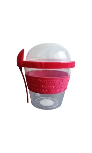 Kapaklı Kaşıklı Hazırla ve Çık Meyveli Yoğurt Kabı 500 ml Royaleks-AP-9200