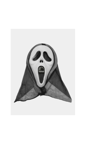 Kapşonlu Çığlık Maskesi Scream Maskesi - Hayalet Maskesi 33x21 cm