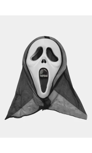 Kapşonlu Çığlık Maskesi Scream Maskesi - Hayalet Maskesi 33x21 Cm