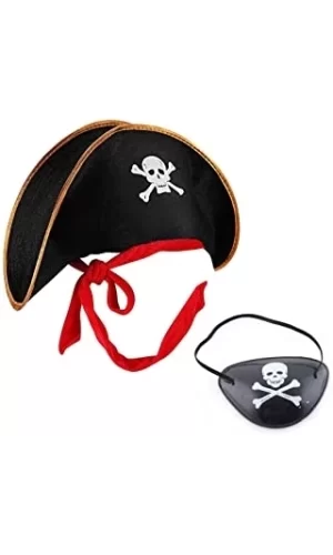 Kaptan Jack Çocuk Korsan Şapkası Ve Göz Bandı Seti