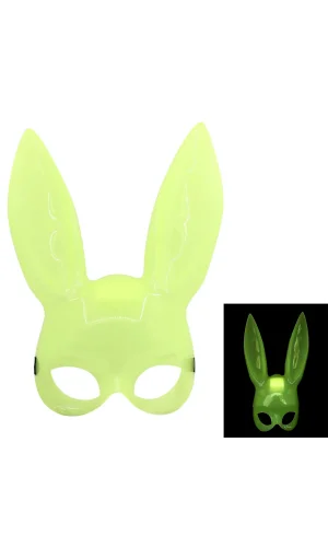 Karanlıkta Yanan Glow Floresan Tavşan Maskesi 32x22 Cm