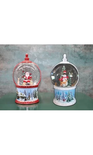 Kardan Adam Ve Noel Babalı Işıklı Müzikli Kar Küresi Alk3183