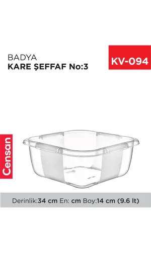 Kare Şeffaf Badya 1 Adet 3 No Royaleks-E166