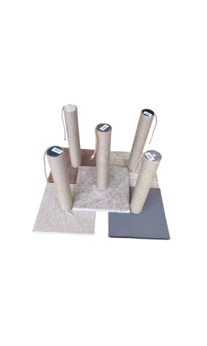 Kare Tabanlı Doğal Jut Kedi Tırmalama Tahtası 40 cm Karışık