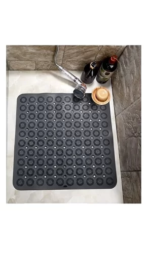 Kare Vantuzlu Banyo Kaydırmaz Paspas- Tırtıklı Ayak Duş Matı Silikon Masaj Pedi