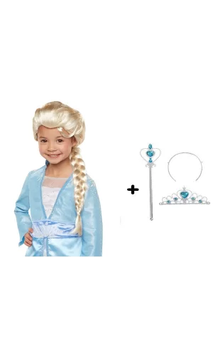 Karlar Ülkesi Frozen Elsa Kostüm Seti Çocuk Boy
