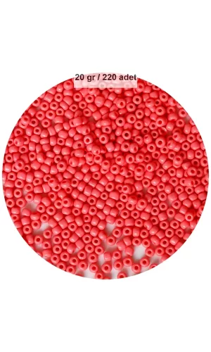 Karpuz Pembesi Renk 4 mm Yaklaşık 220 adet/20 gram Cam Boncuk Oya Yazma Bileklik ve Kolye