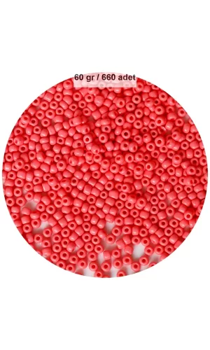 Karpuz Pembesi Renk 4 mm Yaklaşık 660 adet / 60 gram Cam Boncuk Oya Yazma Bileklik ve Kolye