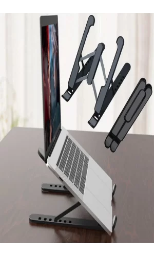 Katlanabilir Laptop Standı - Kaydırmaz Kademe Ayarlı Laptop Tablet Tutucu