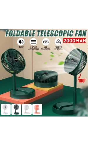 Katlanır Teleskopik Zemin Fanı Yaz Sessiz Öğrenci Masaüstü Fan Usb Şarj Edilebilir Taşınabilir Ev Mini Hava Soğutucu