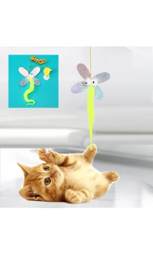 Kelebek Model Elastik Kendinden Yapışkanlı Kedi Oyun Oltası