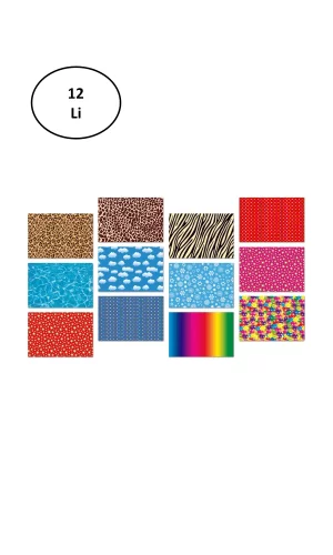 Keskin Color 35x50 Karışık Desenli Fon Kartonu 12li