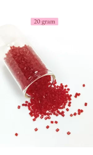Kesme Cam Boncuk 2mm - 20 Gram - Bordo -BNC341