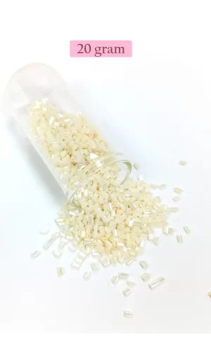 Kesme Cam Boncuk 2mm - 20 Gram - Krem -BNC336
