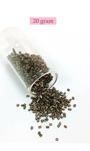Kesme Cam Boncuk 2mm - 20 Gram - Mat Kahverengi -BNC348
