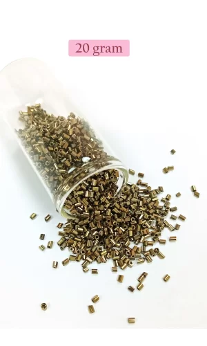 Kesme Cam Boncuk 2mm - 20 Gram - Metalik Sarı -BNC342