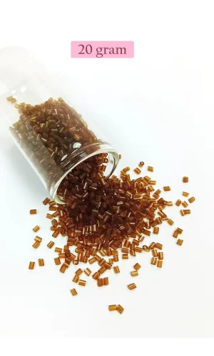 Kesme Cam Boncuk 2mm - 20 Gram - Şeffaf Açık Kahve -BNC343