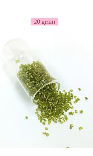 Kesme Cam Boncuk 2mm - 20 Gram - Şeffaf Çimen Yeşili -BNC345