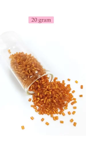 Kesme Cam Boncuk 2mm - 20 Gram - Şeffaf Koyu Turuncu -BNC327