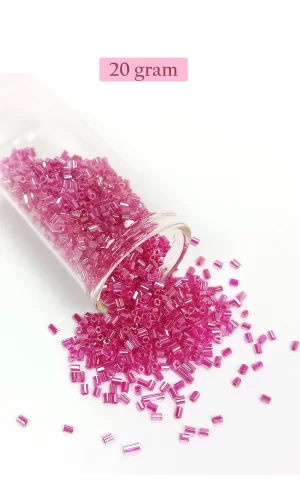 Kesme Cam Boncuk 2mm - 20 Gram - Şeffaf Pembe -BNC334