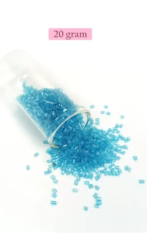 Kesme Cam Boncuk 2mm - 20 Gram - Şeffaf Turguaz -BNC349
