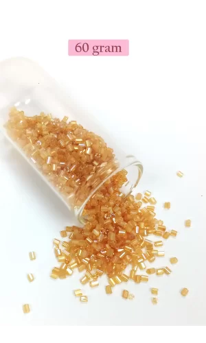 Kesme Cam Boncuk 2mm - 60 Gram - Şeffaf Altın - BNC366