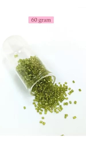 Kesme Cam Boncuk 2mm - 60 Gram - Şeffaf Çimen Yeşili - BNC393