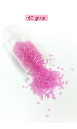 Kesme Cam Boncuk 2mm - 60 Gram - Şeffaf Mat Pembe - BNC377
