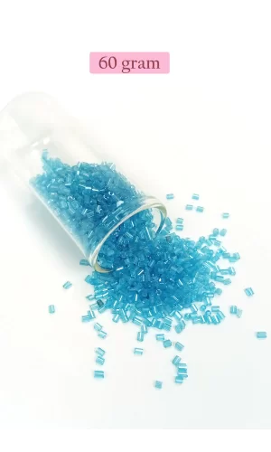 Kesme Cam Boncuk 2mm - 60 Gram - Şeffaf Turguaz - BNC397