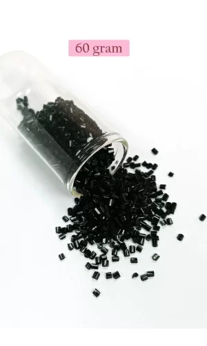 Kesme Cam Boncuk 2mm - 60 Gram - Siyah - BNC360