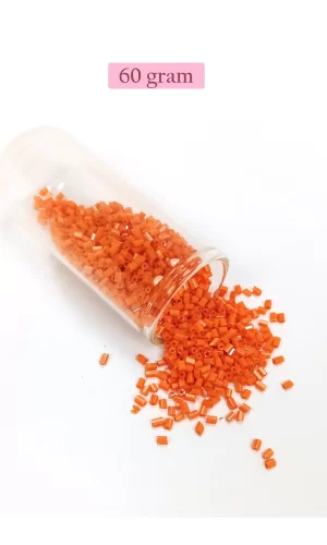 Kesme Cam Boncuk 2mm - 60 Gram - Turuncu - BNC353