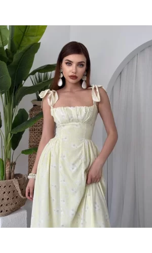 Khalesı Omuz Bağlamalı Elbise
