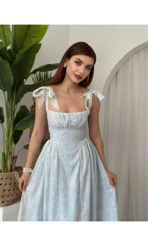 Khalesı Omuz Bağlamalı Elbise