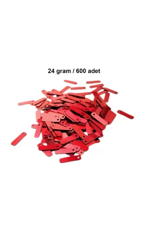 Kırmızı 15 x 5 mm Dantel Oya Yazma Halhal Abiye Lazer Kesim Pul 600 adet / 24 gram