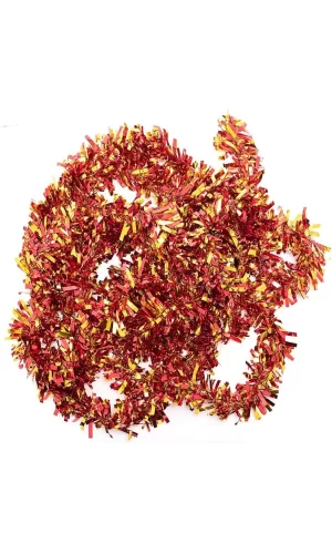 Kırmızı Altın Renk 4 Cm Genişlik Garland Çift Renk Sim Süs 180 Cm