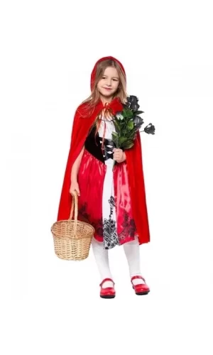 Kırmızı Başlıklı Kız Şapkalı Pelerin 90 Cm